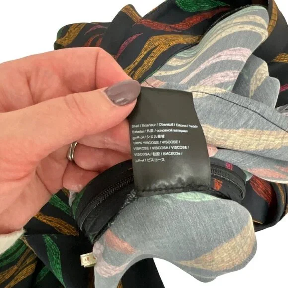 NWT FARM Rio Shinny Zebra Pants Women's L Multicolor Lightweight Viscose Casual - Picture 15 of 15